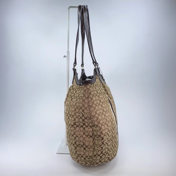 COACH Signature CC Strip Devin Brown Shoulder Bag - M1381-F26131 - Picture 9 of 11